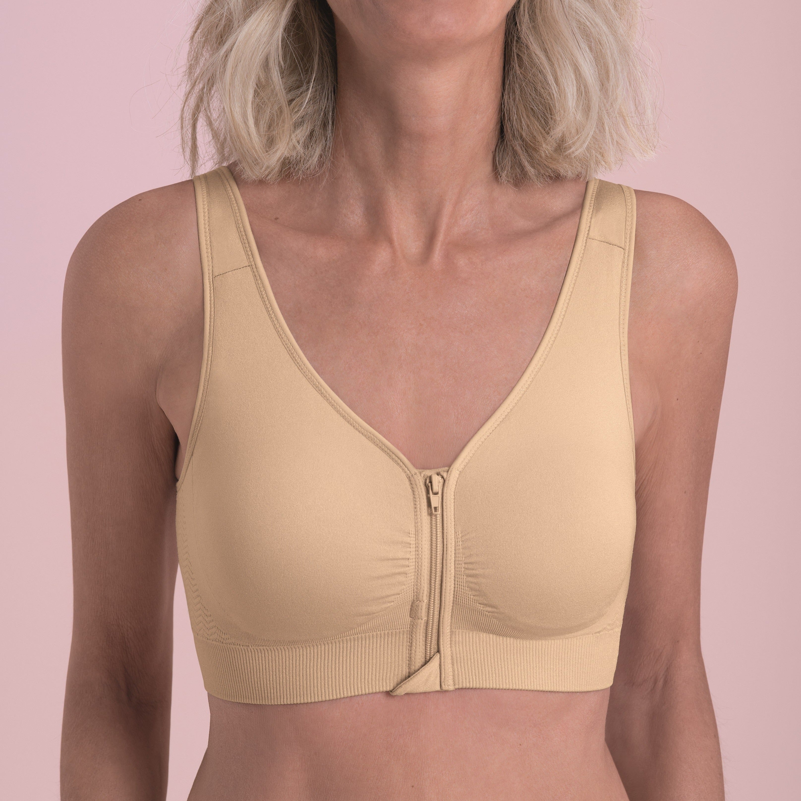 Lynn Front Closure Wireless Bra - Sand