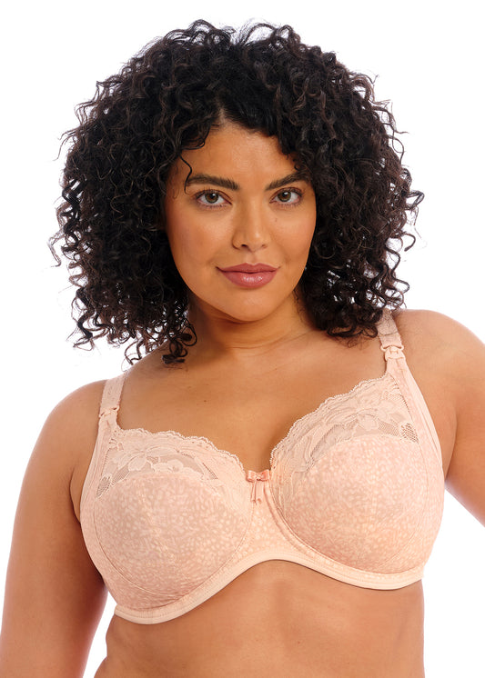 Elomi Molly Underwire Nursing Bra Cameo Rose worn by model front view