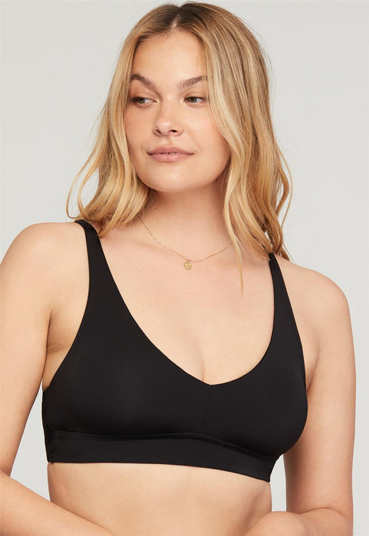 Mysa Cup-Sized Bralette - Black worn by model front view