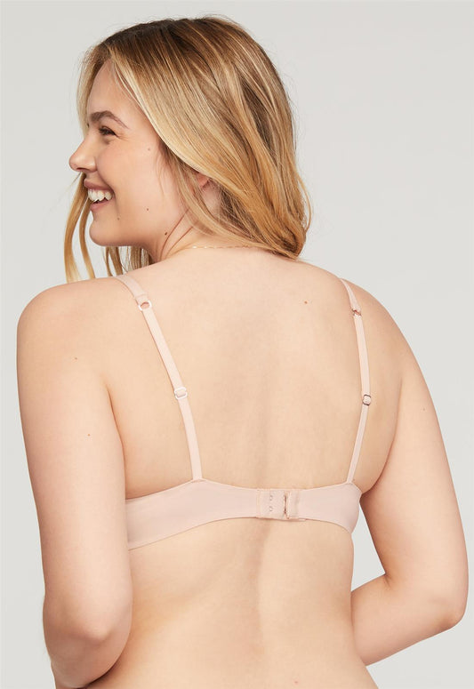 Pure Demi Cup T-Shirt Bra - Champagne worn by model back view