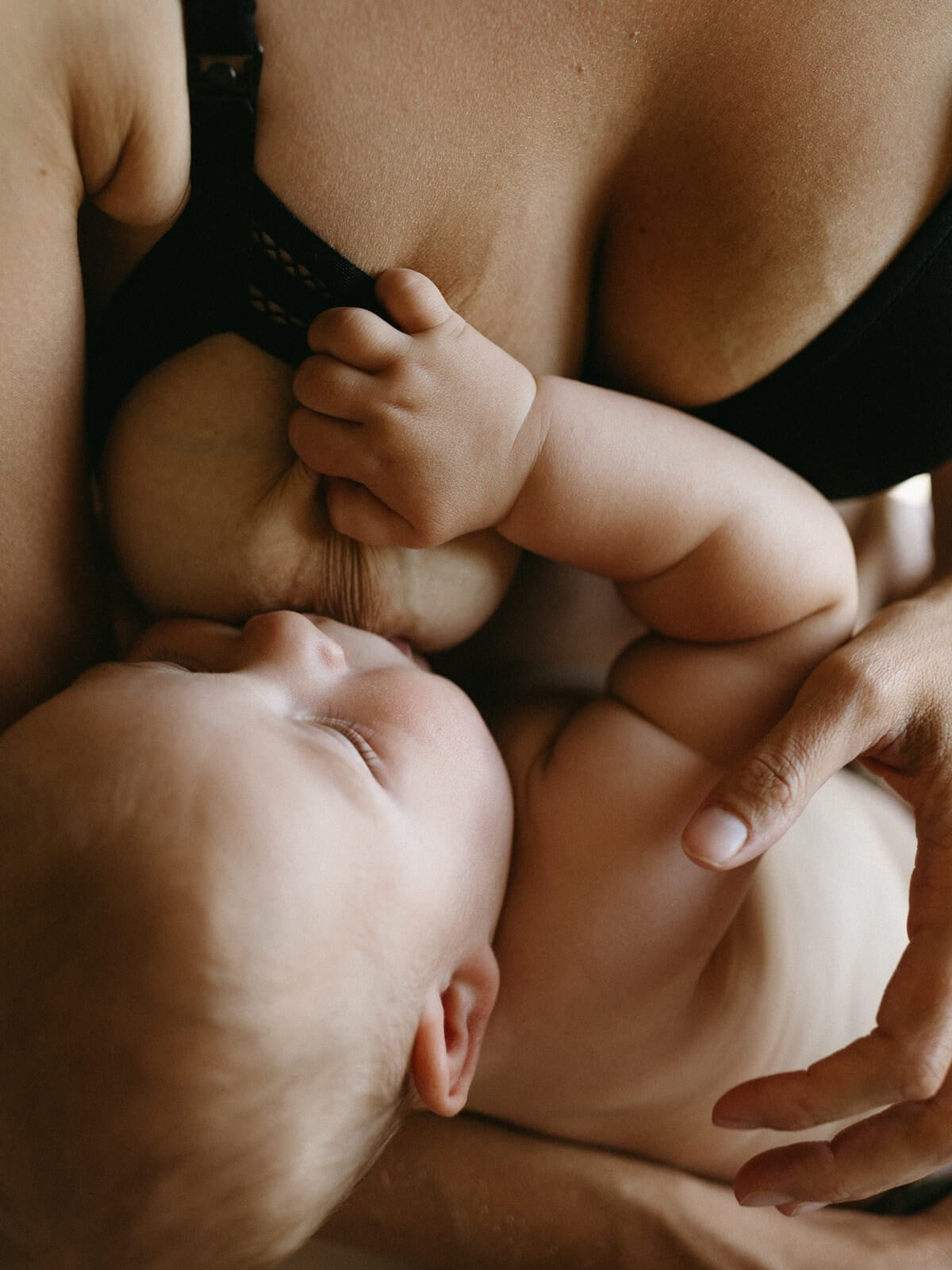 Lamington 3D T-Shirt Nursing Bra - Black worn by woman lifestyle image