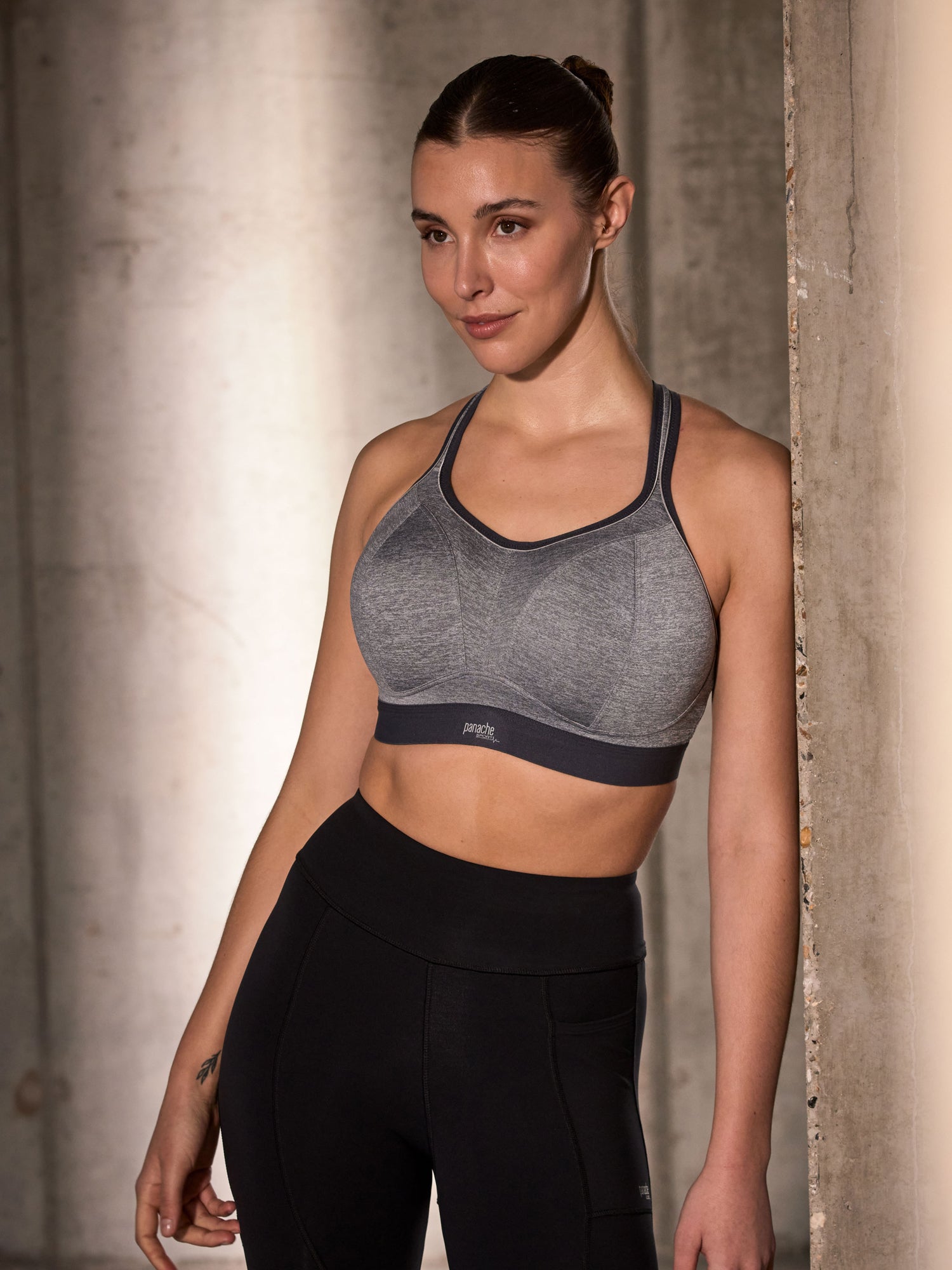 Panache Boundless Padded Non Wired Sports Bra Charcoal Marl