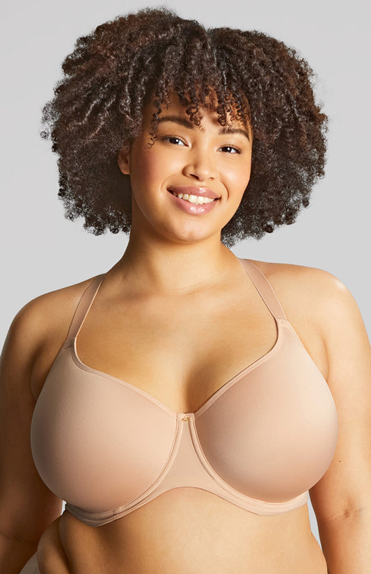 Elegance Molded Spacer Bra in Honey worn by model front view