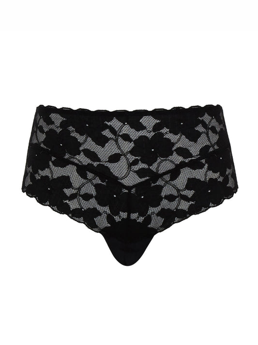 Panache Amour Deep Brief in Black front view product image