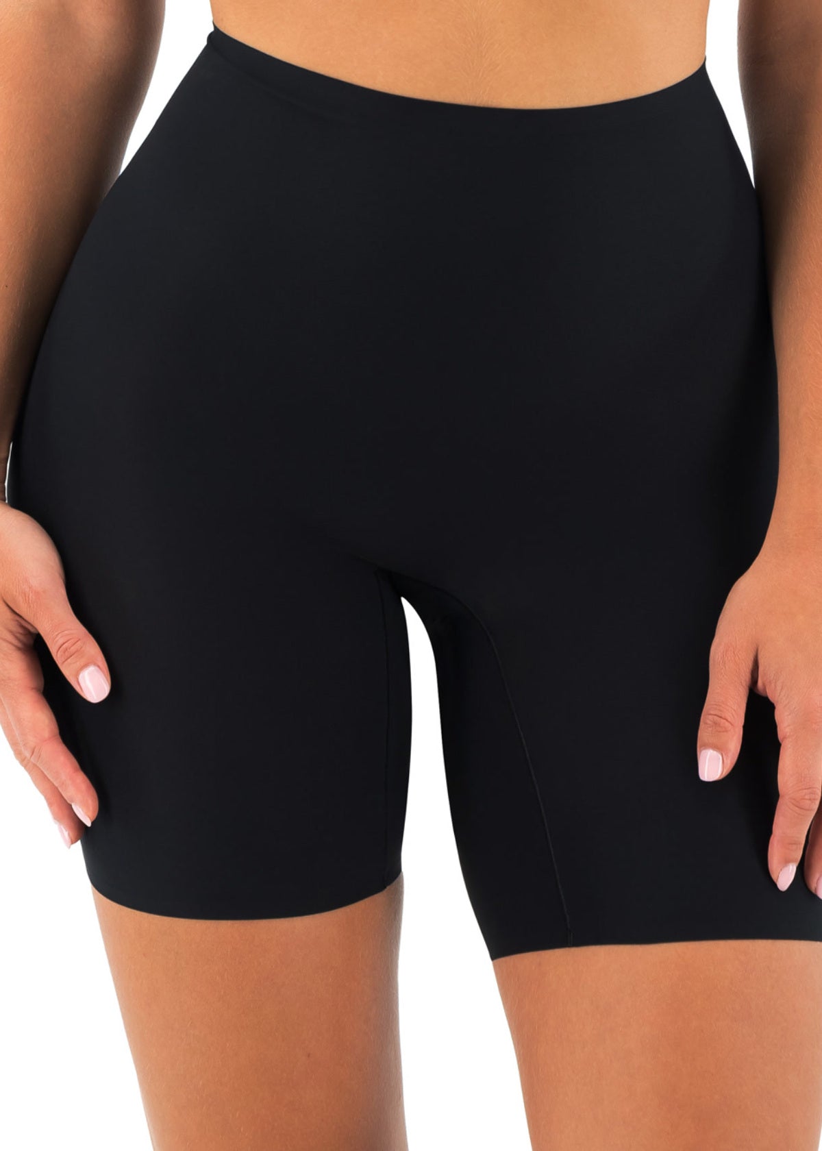 Smoothease Invisible Comfort Short in Black worn by model front view