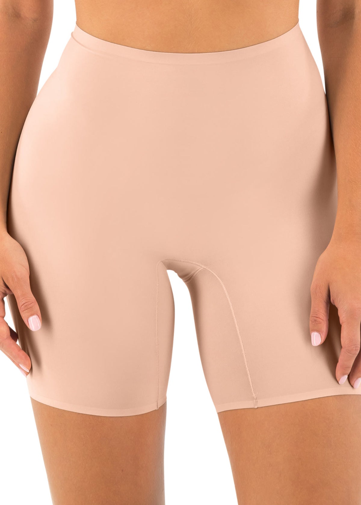 Smoothease Invisible Comfort Short in Natural Beige worn by model front view
