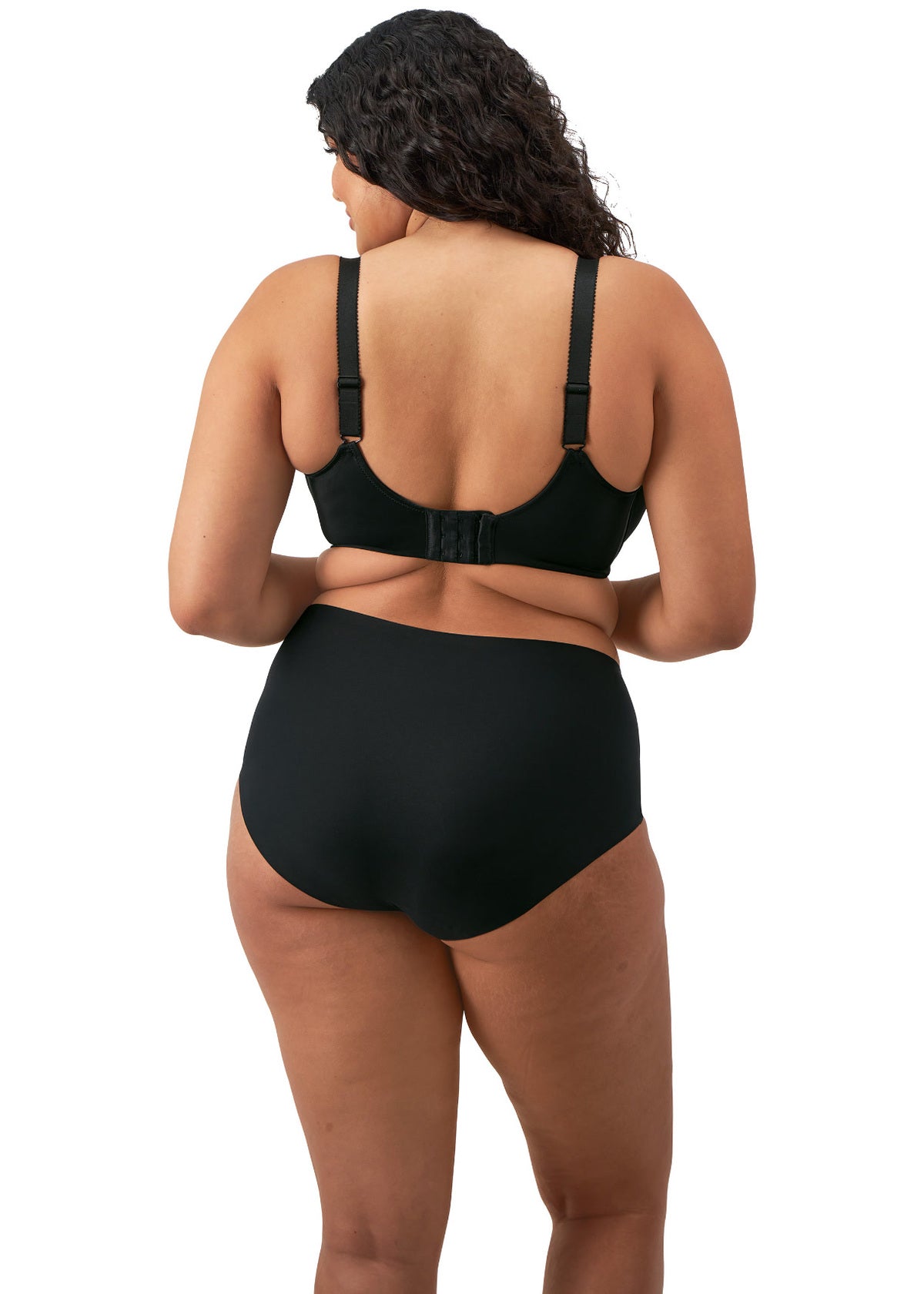 Smoothease Stretch Curve Brief in Black worn by model back view