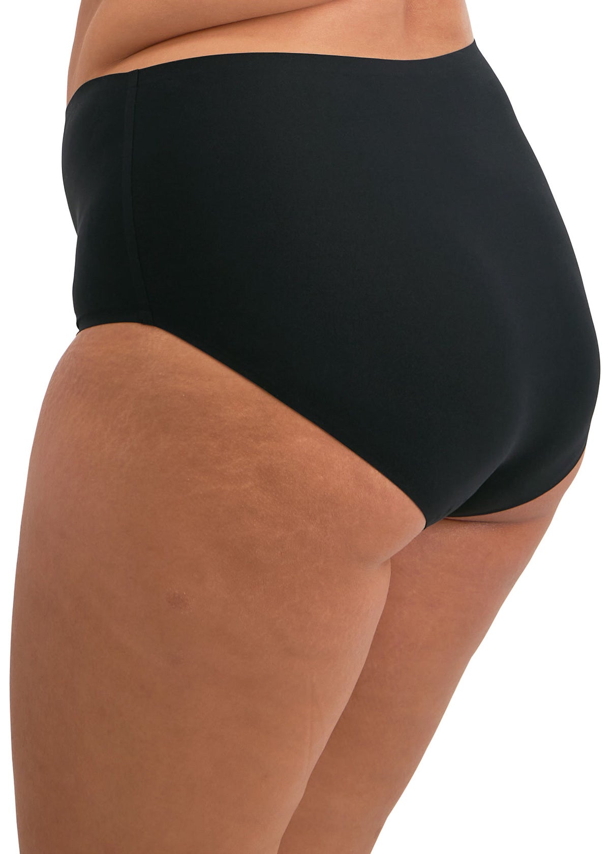 Smoothease Stretch Curve Brief in Black worn by model back view