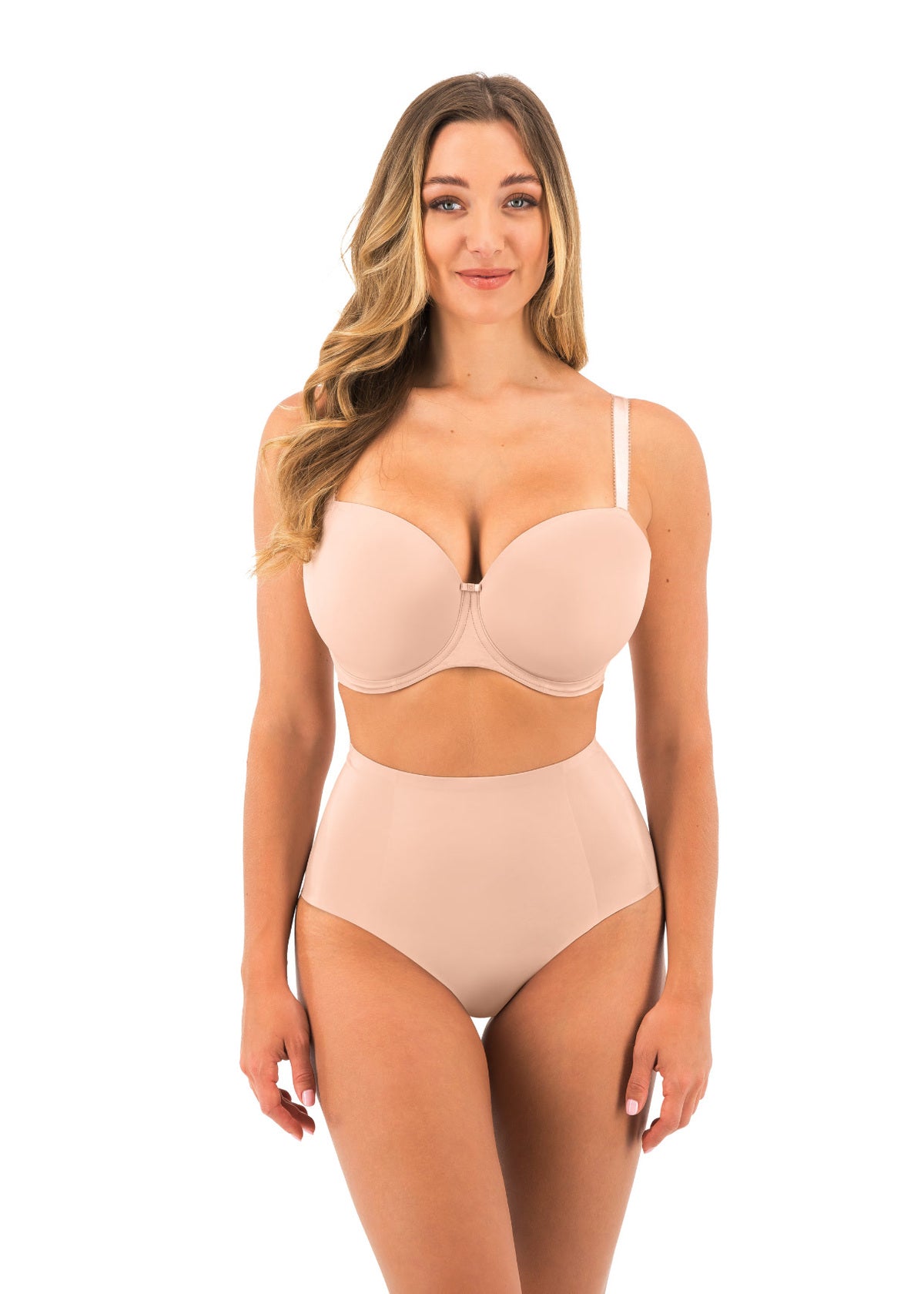 Smoothease Shaping Brief in Natural Beige worn by model front view