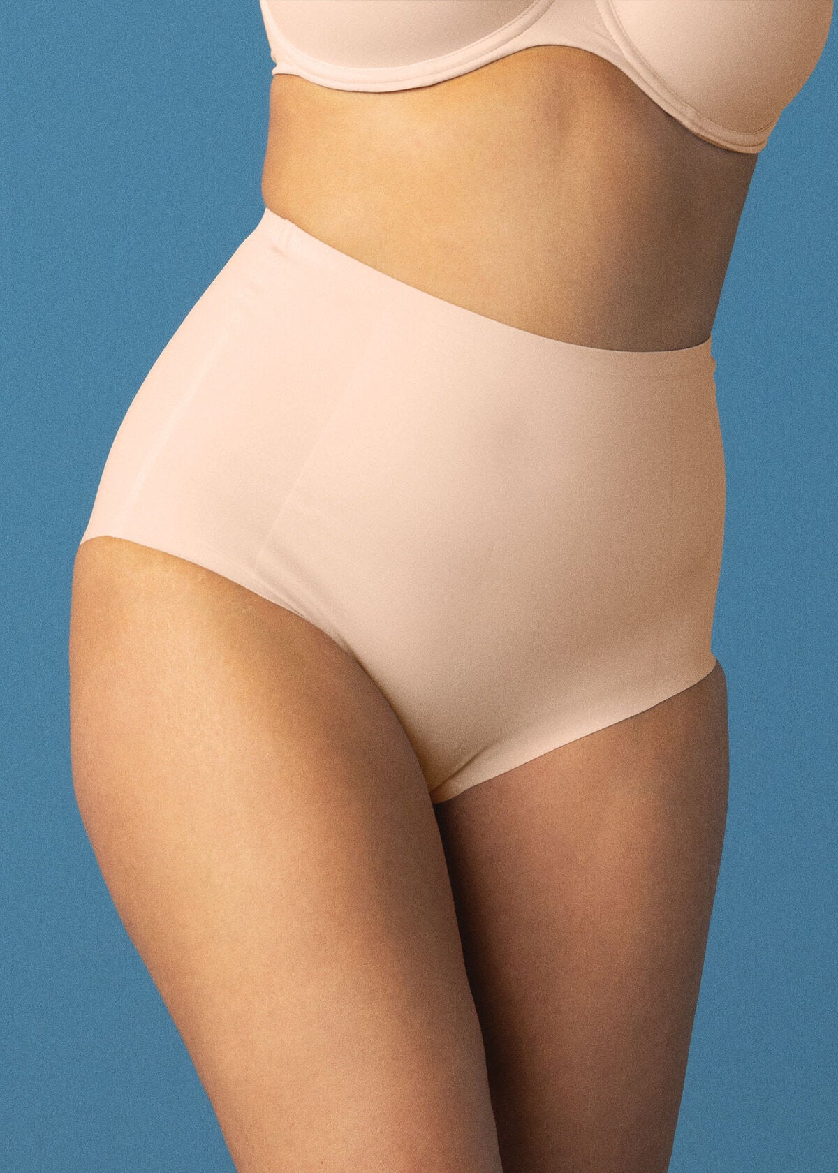Smoothease Shaping Brief in Natural Beige worn by model front view