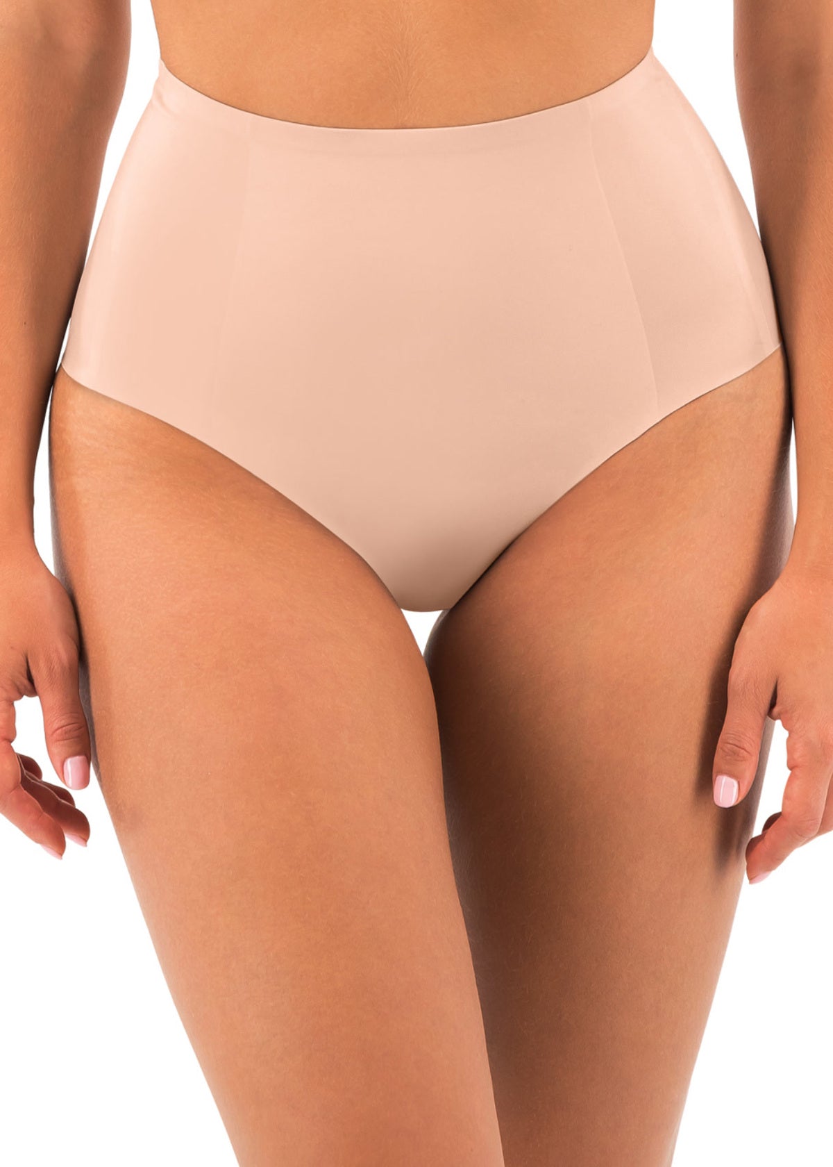 Smoothease Shaping Brief in Natural Beige worn by model front view
