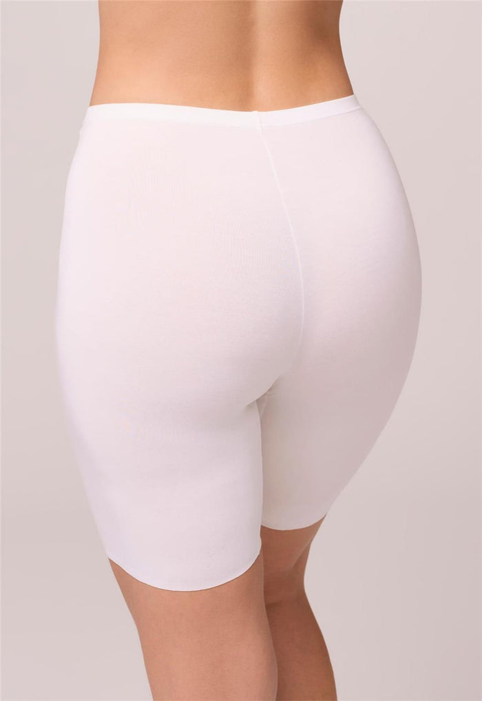 Bodybliss Biker Short in Ivory worn by model back view