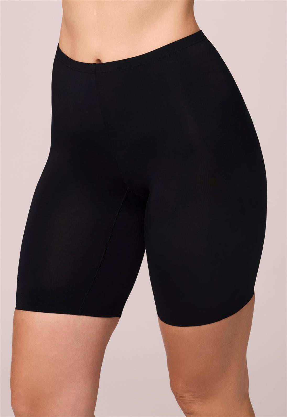 Bodybliss Biker Short in Black worn by model front view