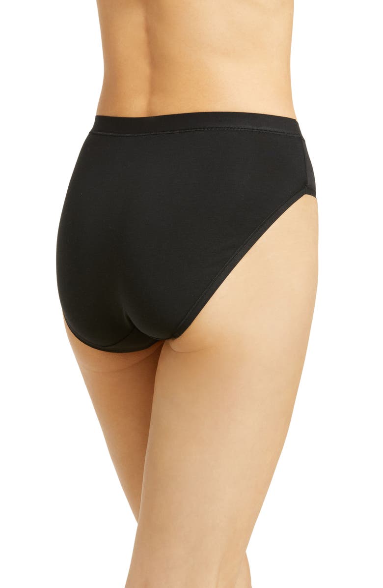 Black high-waisted underwear on a white background