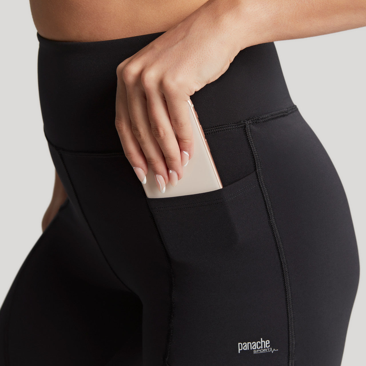 Ultra Adapt Sports Legging - Black worn by model close up view