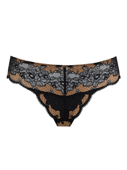 Clara Brazilian Brief - Black/Vintage Gold
