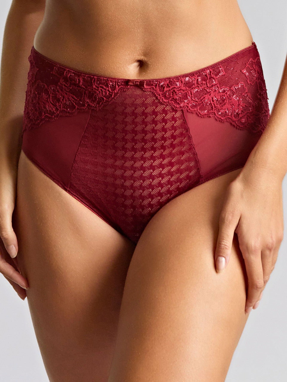 Model wearing the Envy Brief in Sparkling Cherry