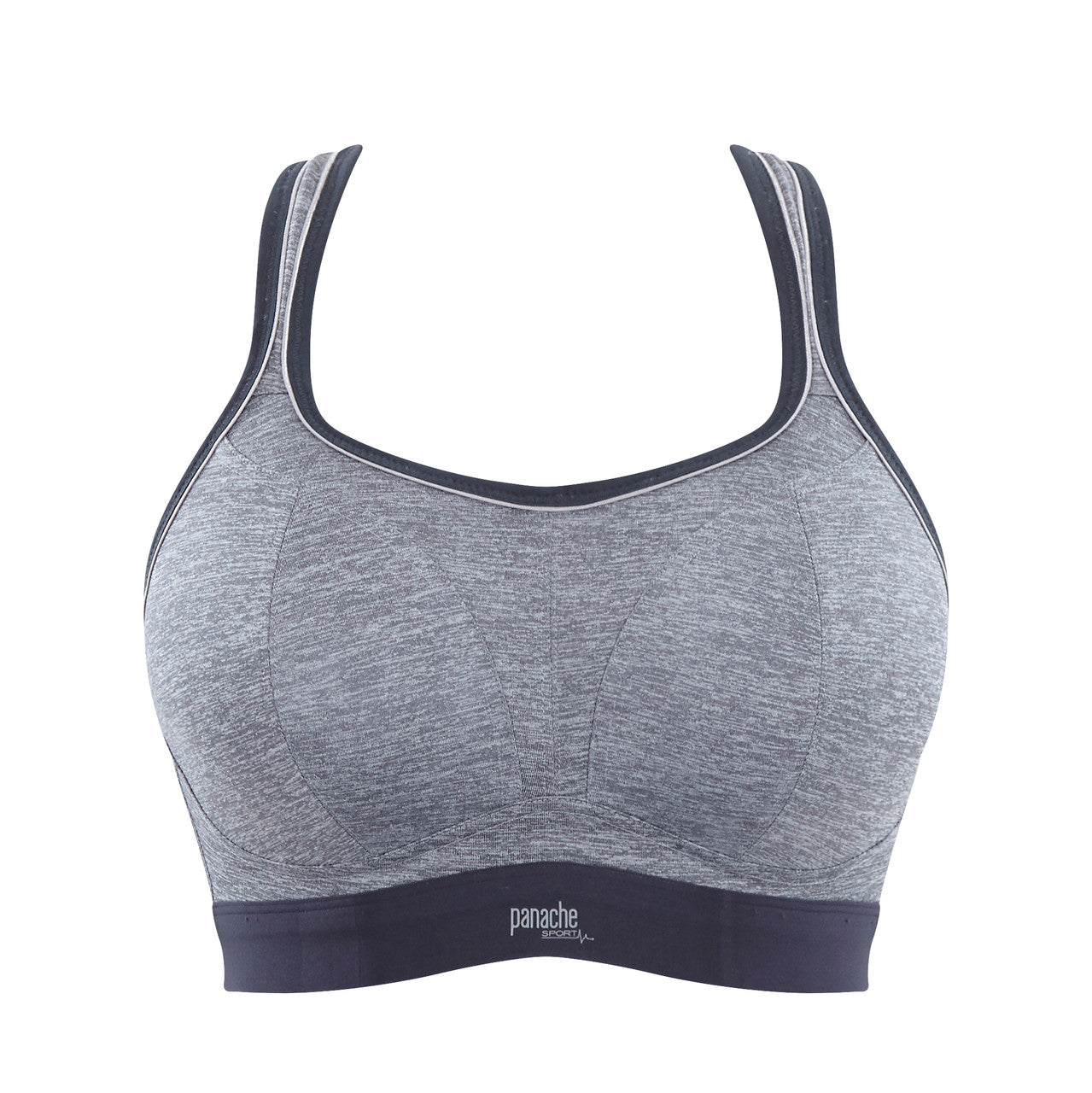 Gray sports bra on a white background