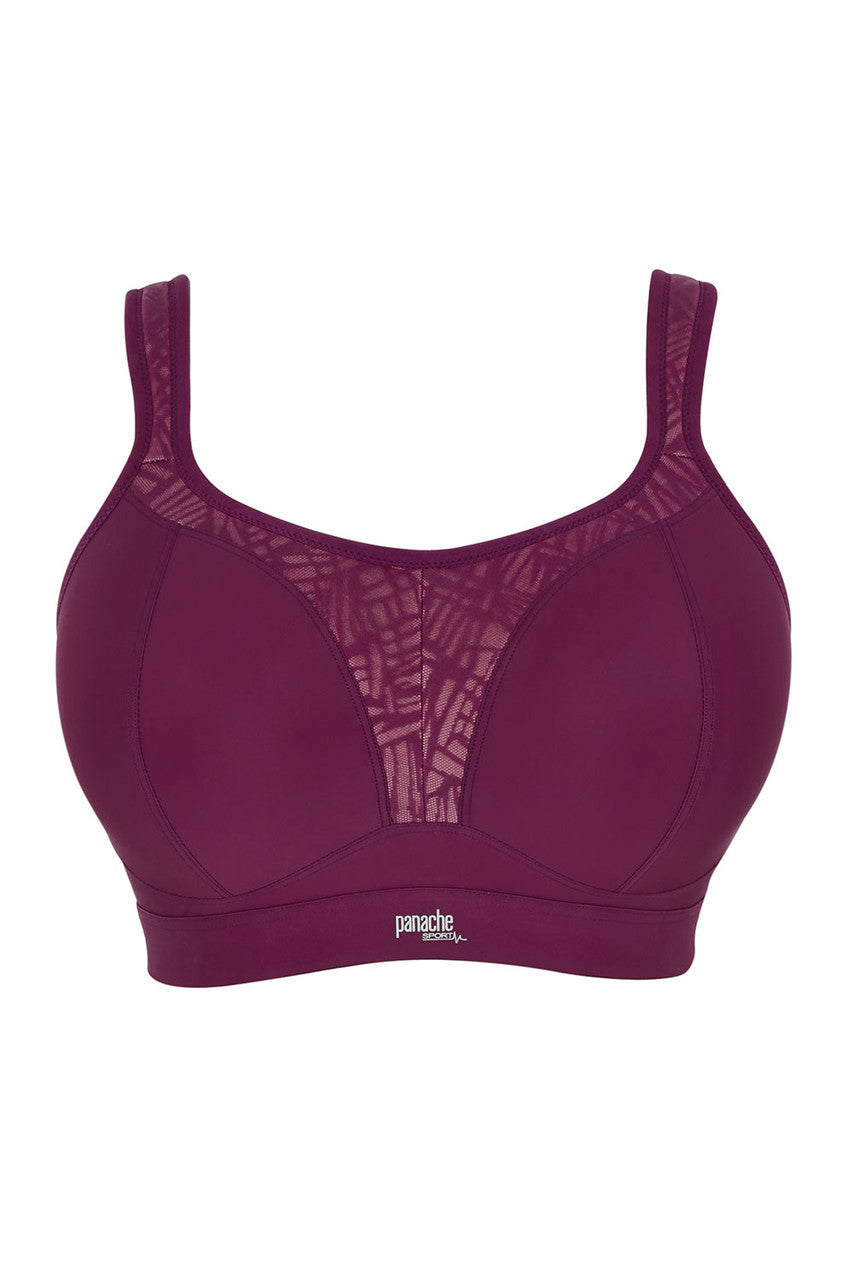Boundless Non-Wired Sports Bra in Berry/Chalk front view product image