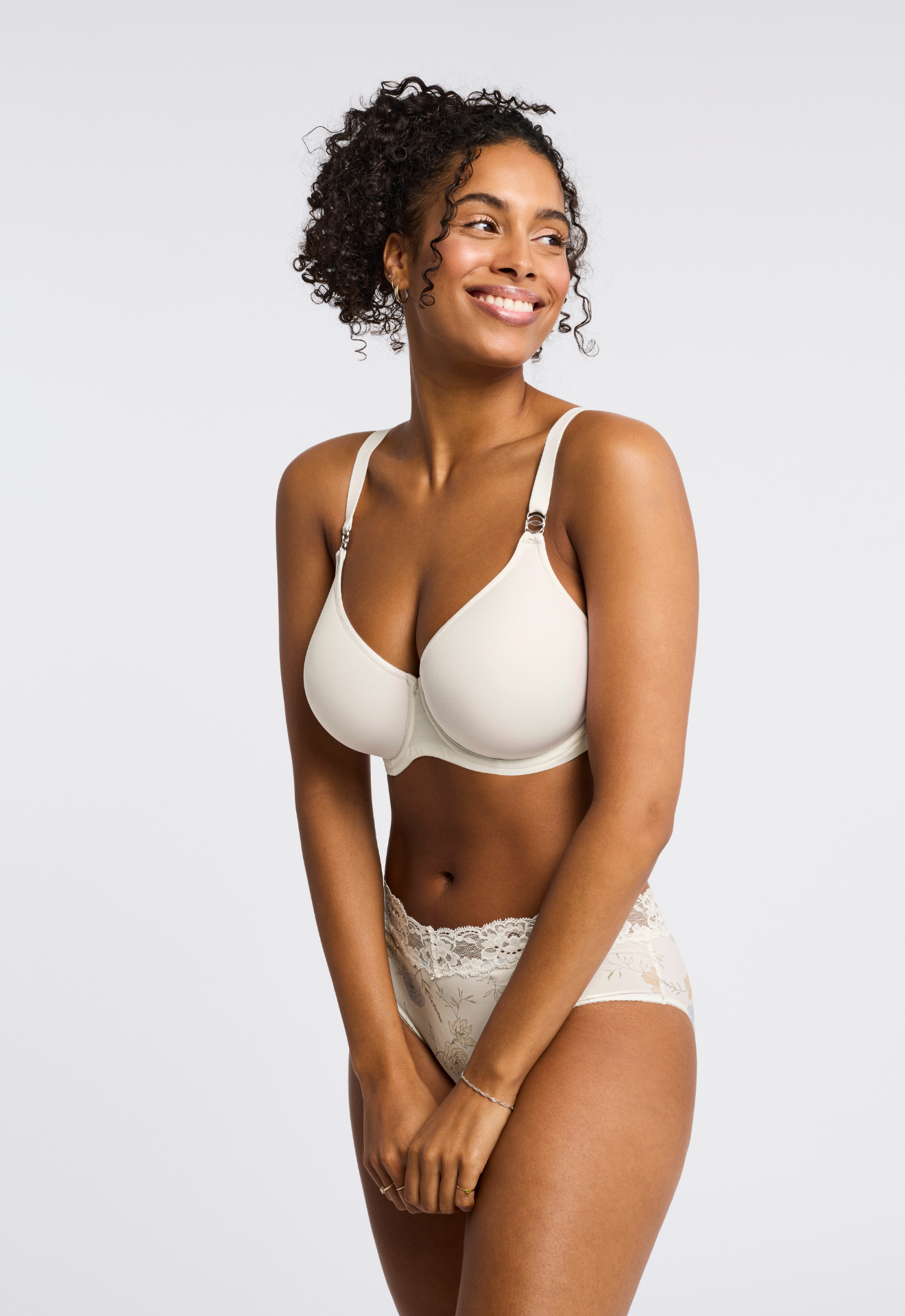 Sublime Spacer Bra - Chantilly worn by model front view