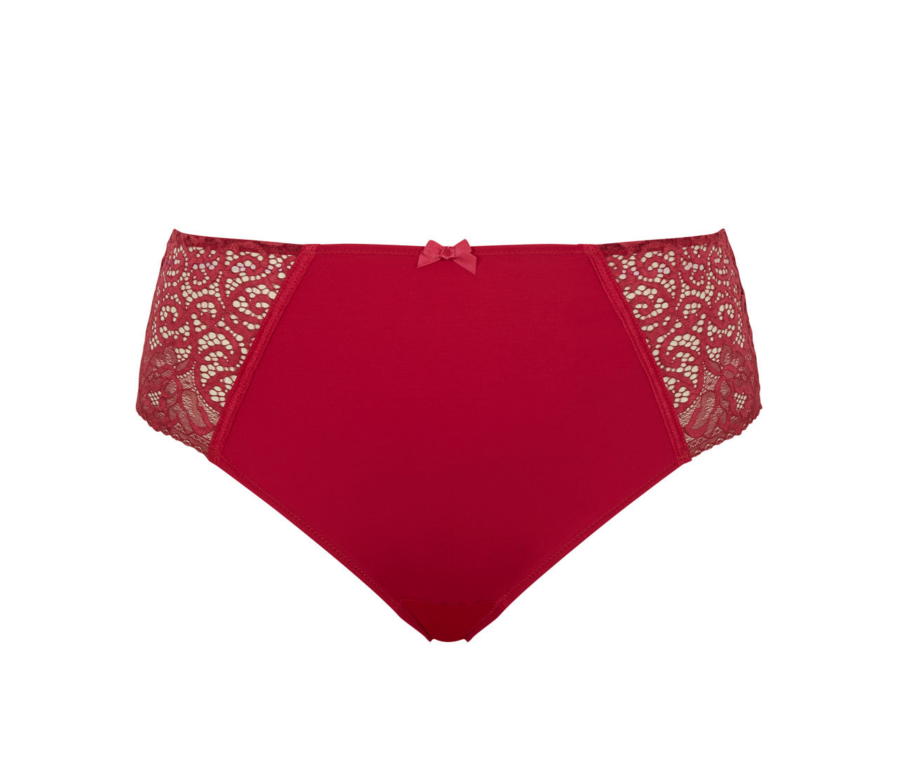 Product shot of Estel High Waist Brief in Berry - Front View.