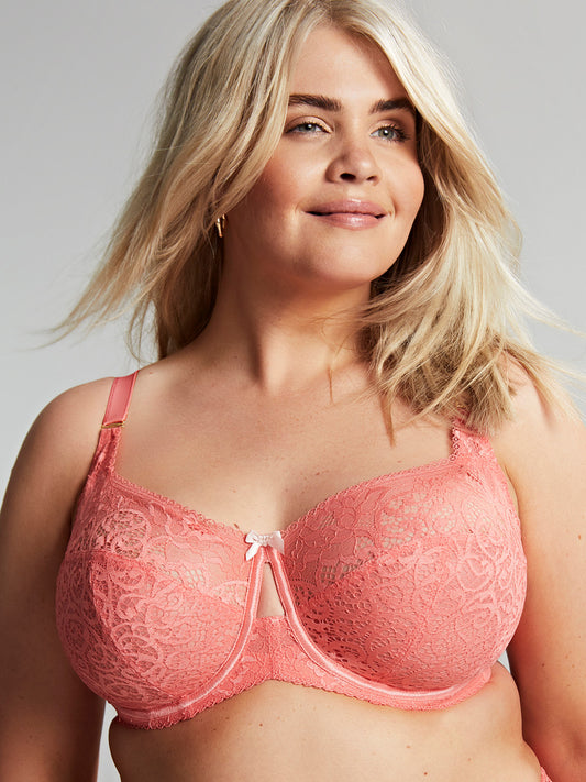 Estel Full Cup Bra Coral worn by model front view