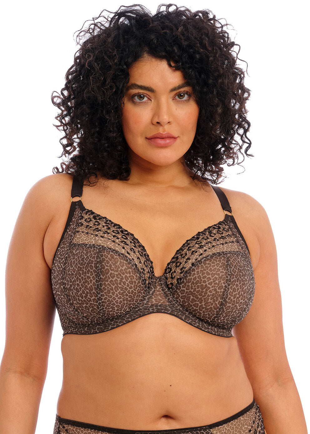 Model wears the Elomi Matilda bra in Leopard print.