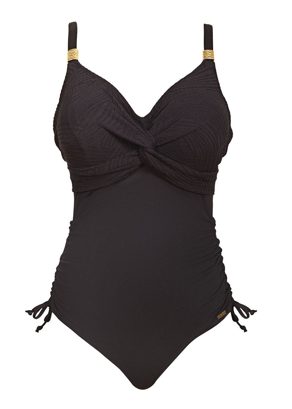 Product cutout of one piece Ottawa swimsuit in black, by Fantasie Swim.