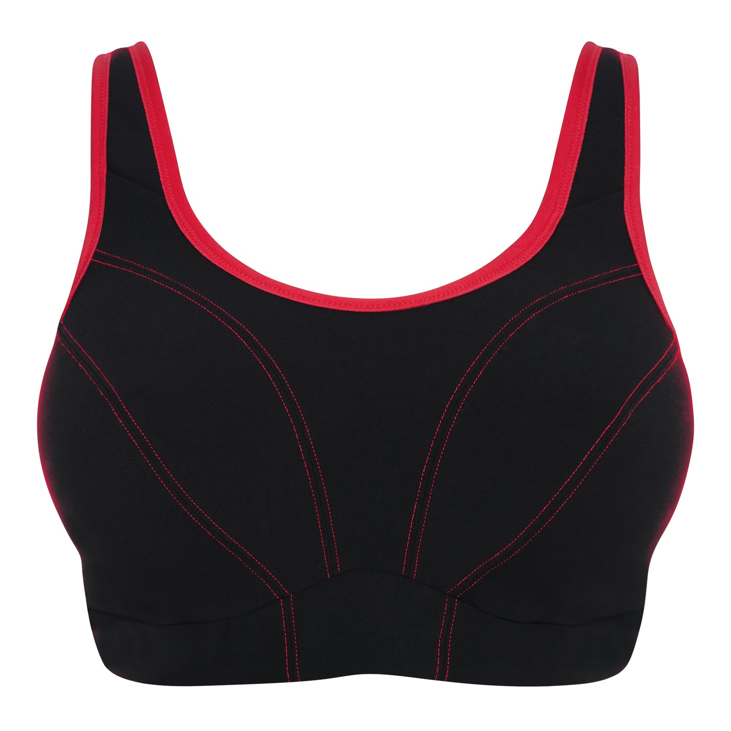 Non Wired Soft Cup Sports Bra - Black front view product image