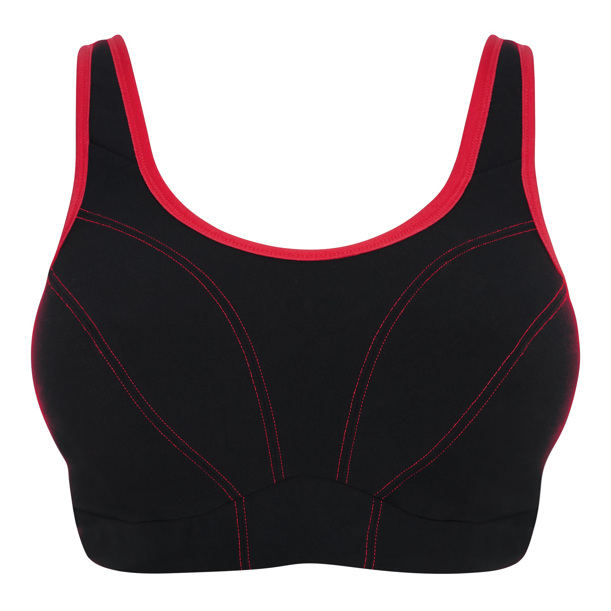 Non Wired Soft Cup Sports Bra - Black front view product image