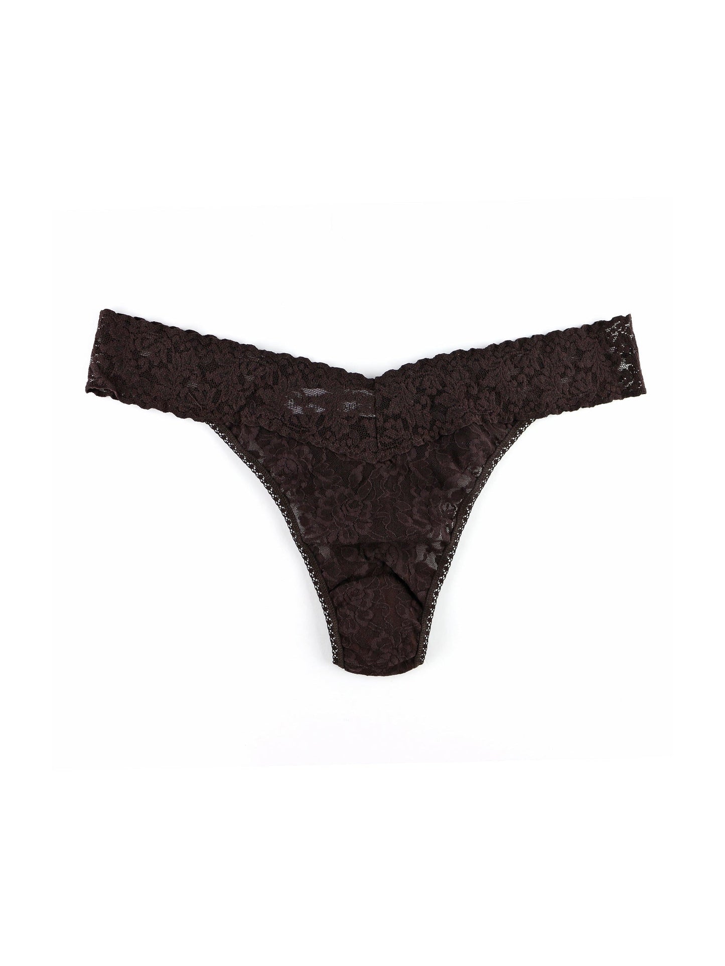 Hanky Panky Original Rise Thong in Chocolat Noir front view product image