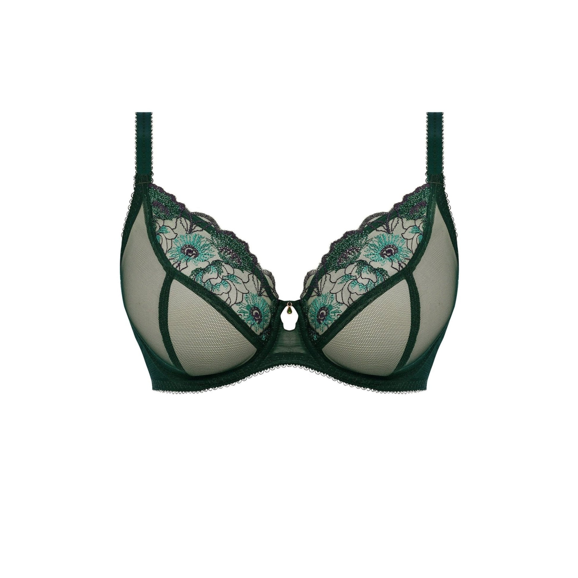 Loveland UW Plunge Bra in Deep Emerald front view product image