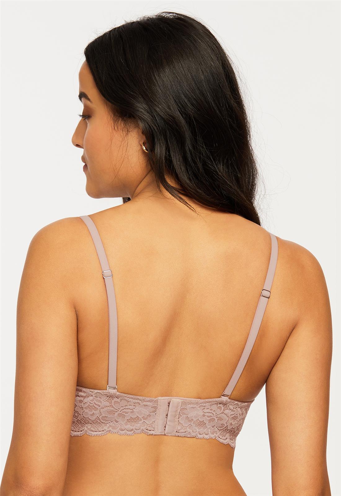 Cup-Sized Lace Bralette - Moonshell worn by model back view