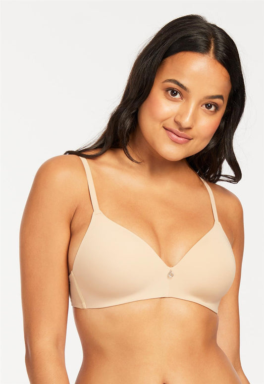 Wire-Free T-Shirt Bra - Sand worn by model front view