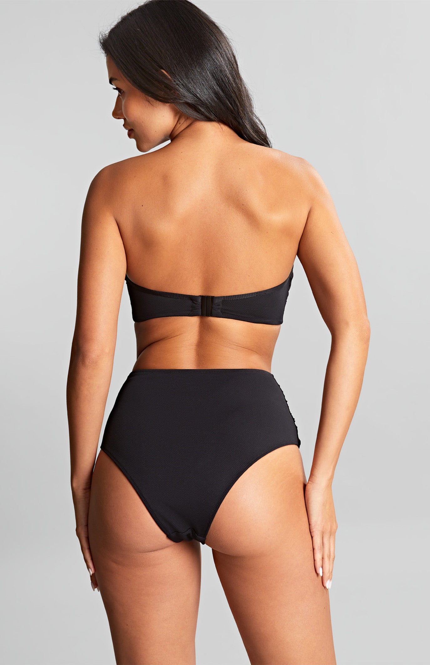 Spirit Ella Twist Bandeau Bikini Top Black worn by model back view