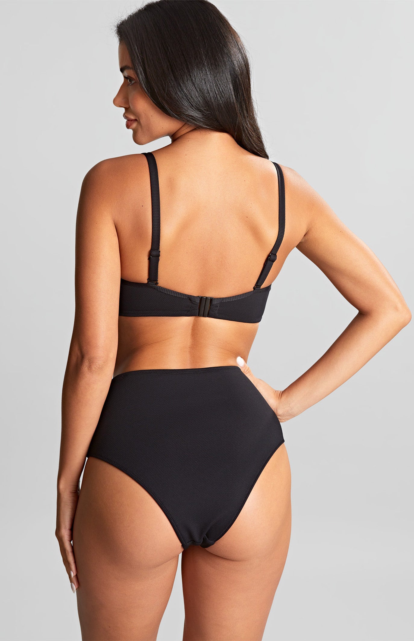 Spirit Ella Twist Bandeau Bikini Top Black worn by model back view