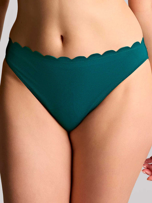 Spirit Classic Bikini Bottom Teal Blue worn by model front view