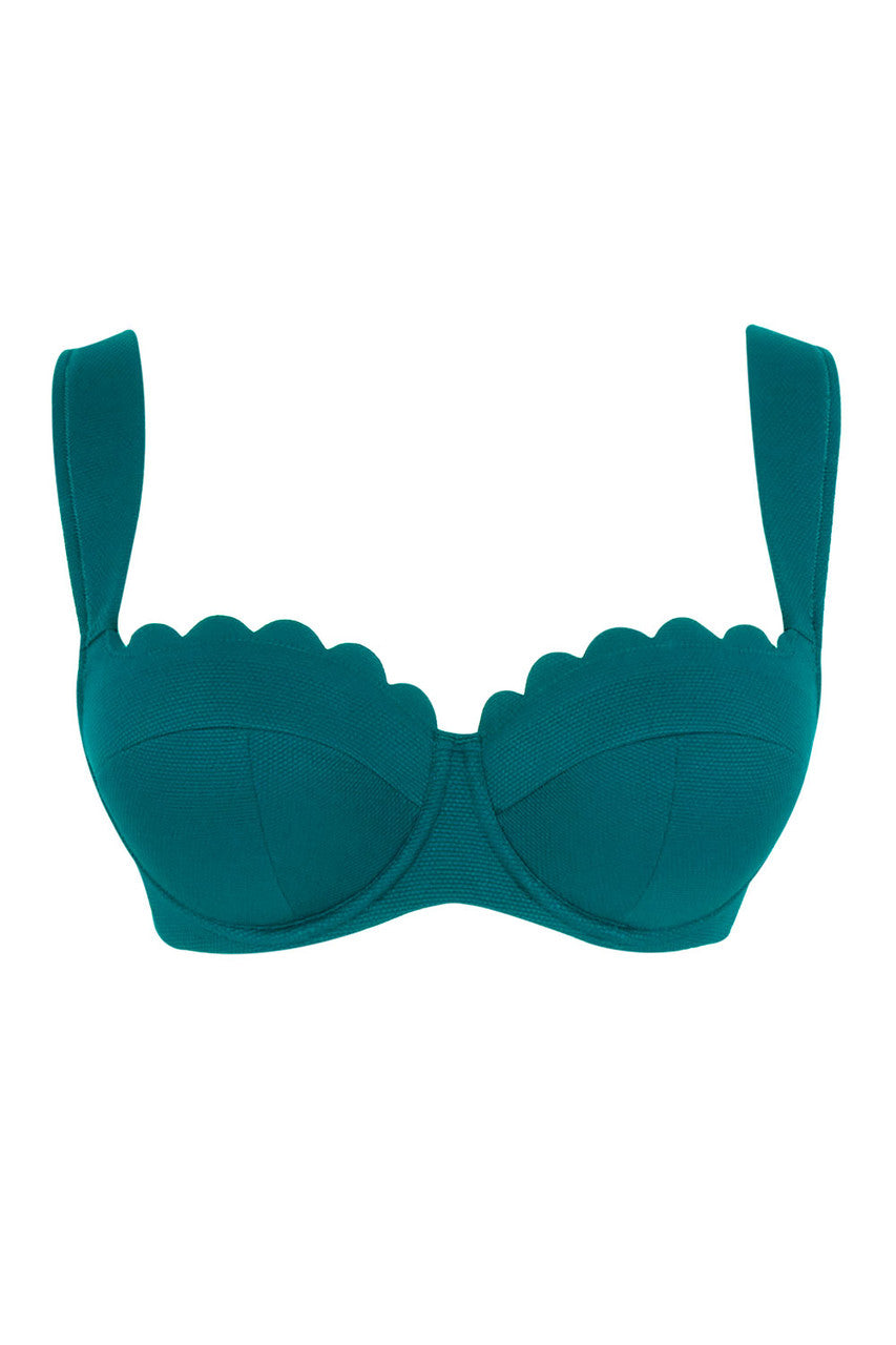 Bette Balcony Bikini Teal Blue product image front view