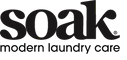 Logo of Soak Modern Laundry Care with a black and white design.