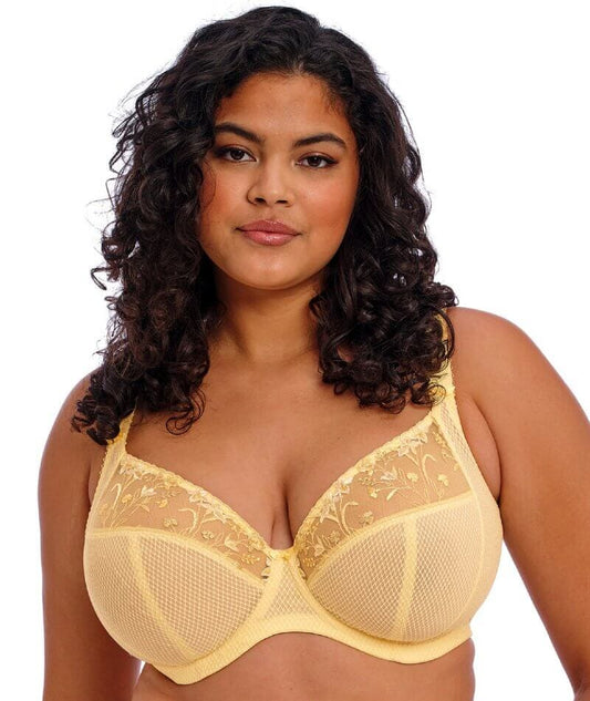 Charley Underwire Plunge Bra - Lemon Fizz worn by model front view