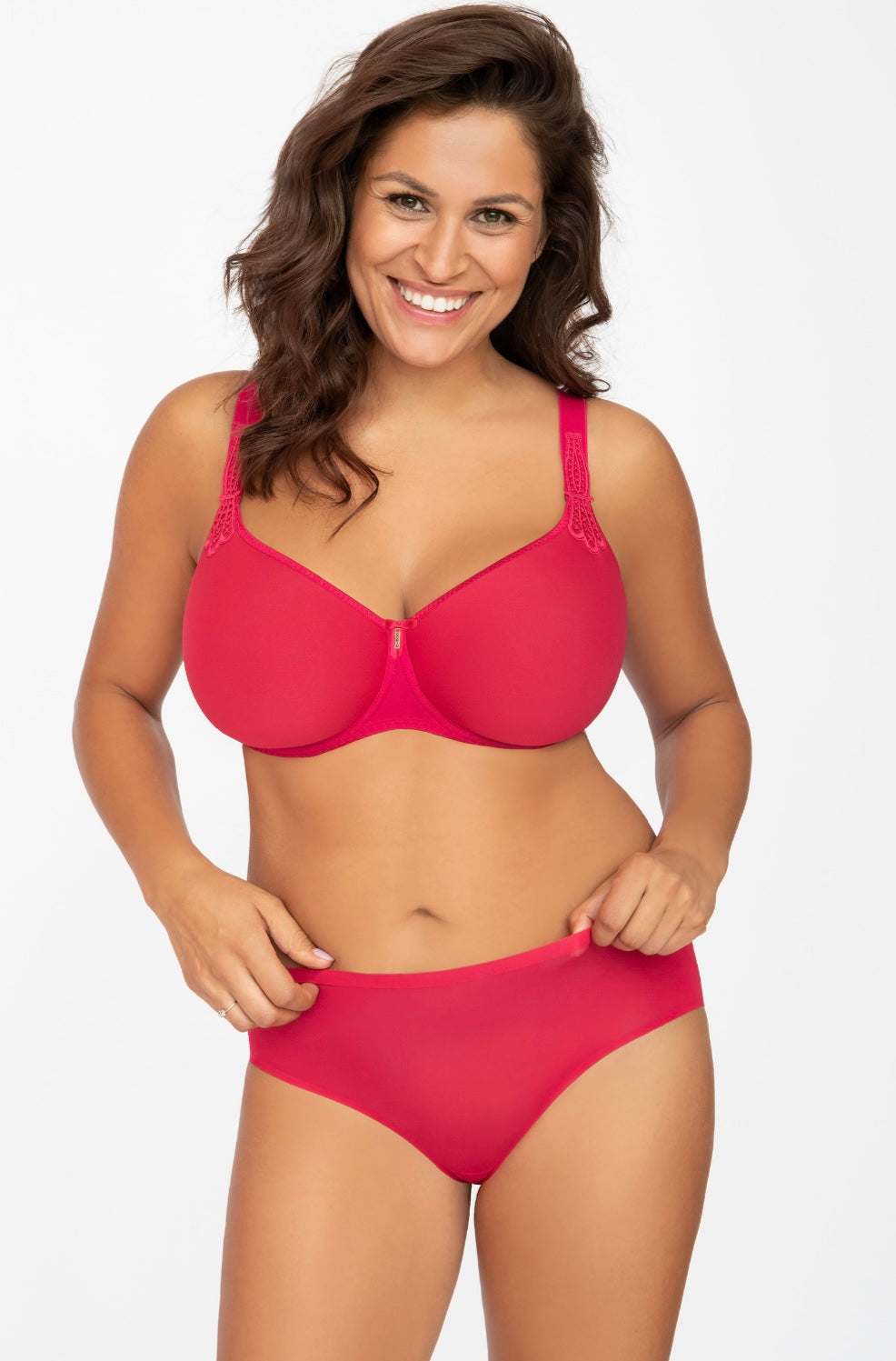 Virginia 3D Spacer Bra - Ruby worn by model front view
