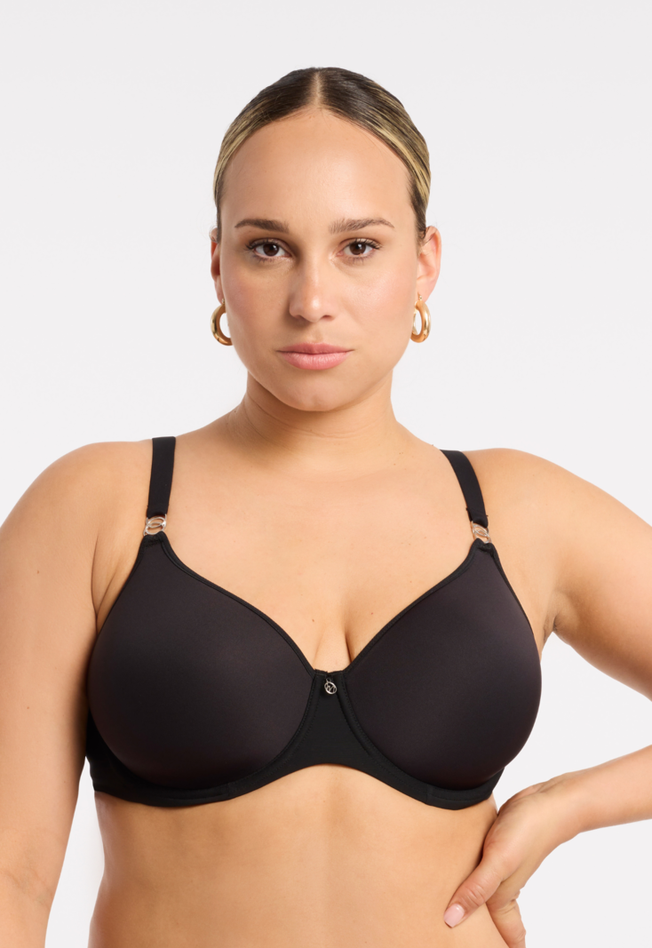 Sublime Spacer Bra Black worn by model front view