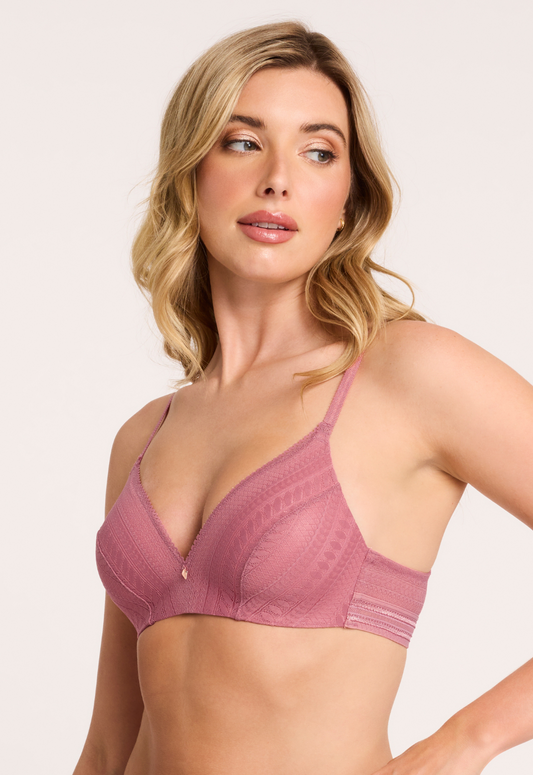 Rosaline Wire-Free T-Shirt Bra - Rosé worn by model front view