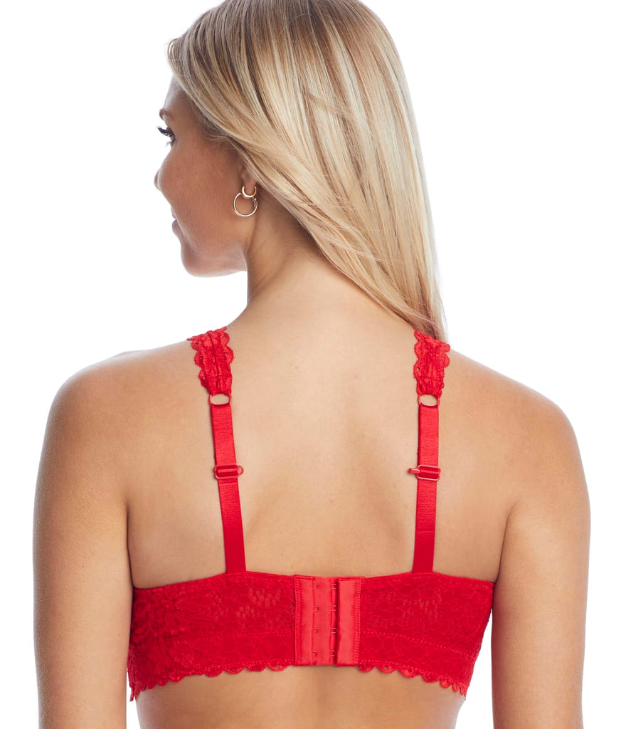 Adriana Wire-Free Lace Bralette - Racing Red