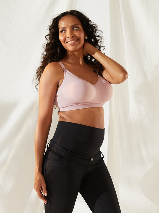 Popping Candy Busty Maternity & Nursing Bra Pink worn by model front view