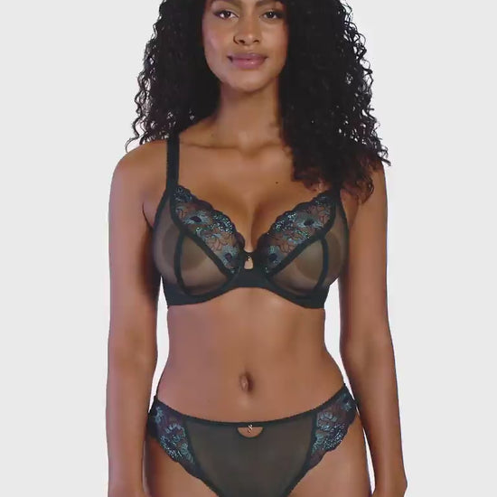 Loveland UW Plunge Bra and Brief in Deep Emerald worn by model video