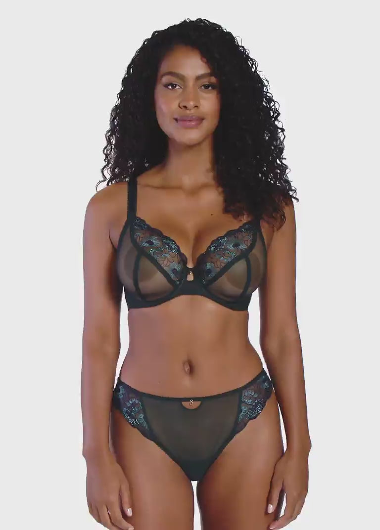 Loveland UW Plunge Bra and Brief in Deep Emerald worn by model video