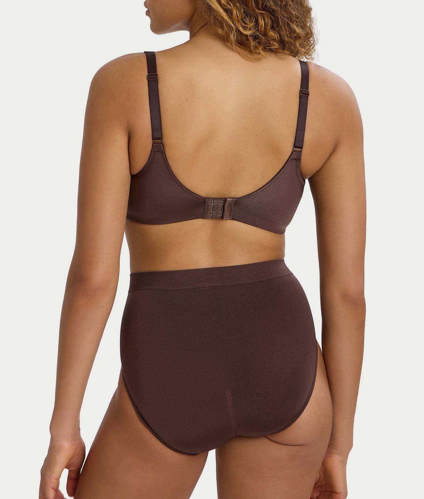 B-Smooth Full Brief in Hot Fudge worn by model back view