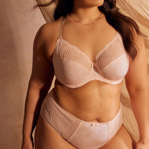 Arianna Deep Brief and Full Cup Bra in Sweet Ditsy worn by model lifestyle image