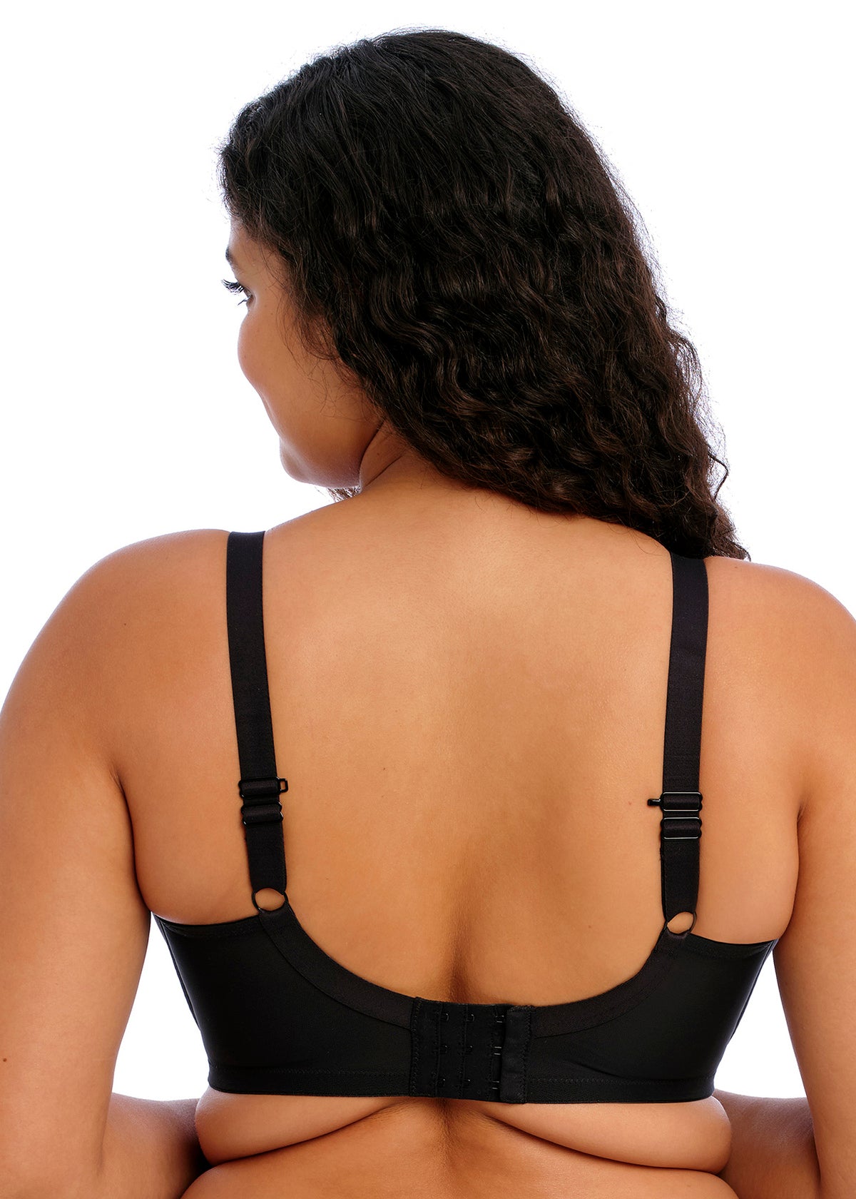 Energise Sports Bra - Black, worn by model, back view